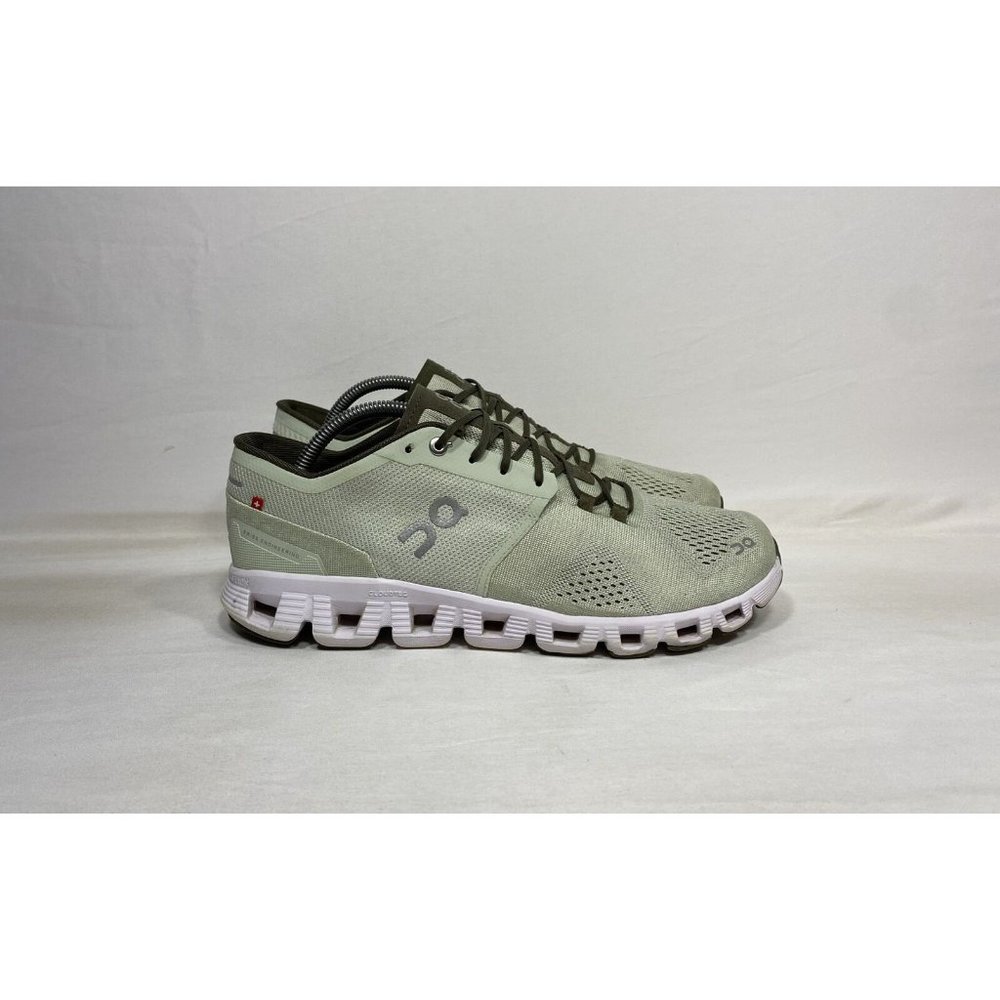 On Cloud X Running Shoes Green White Aloe Athletic Sneakers Men’s Size 9.5 - Picture 1 of 15